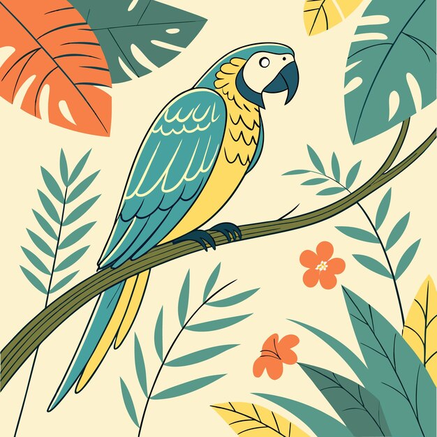 vector de la ara azul y dorada