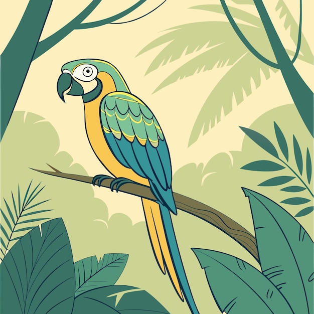 vector de la ara azul y dorada