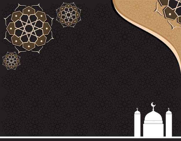 Vector árabe islámico arabesco ornamento de frontera lujo abstracto fondo blanco