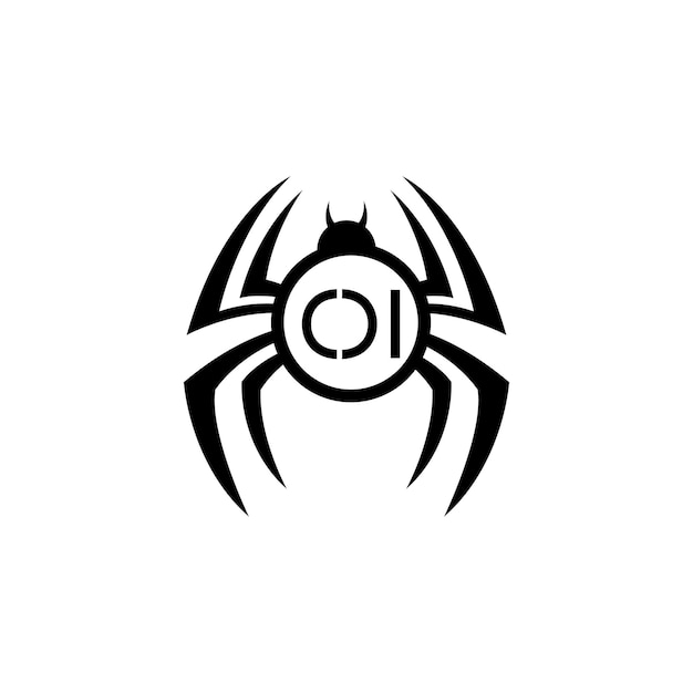 Vector araña oi diseño de logotipo ilustración vectorial