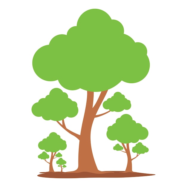 Vector árbol aislado en archivo vectorial de fondo blanco