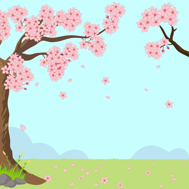vector del árbol de los cerezos en flor