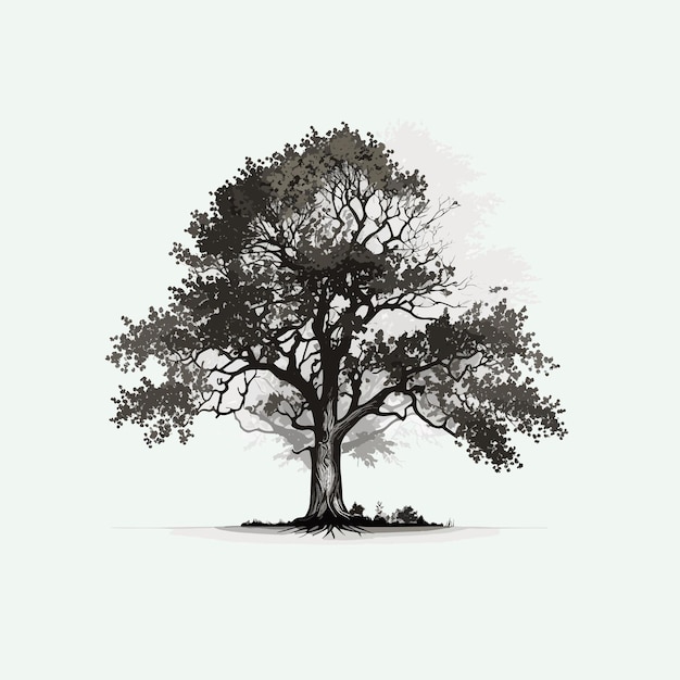 Vector árbol lindo estilo de dibujos animados