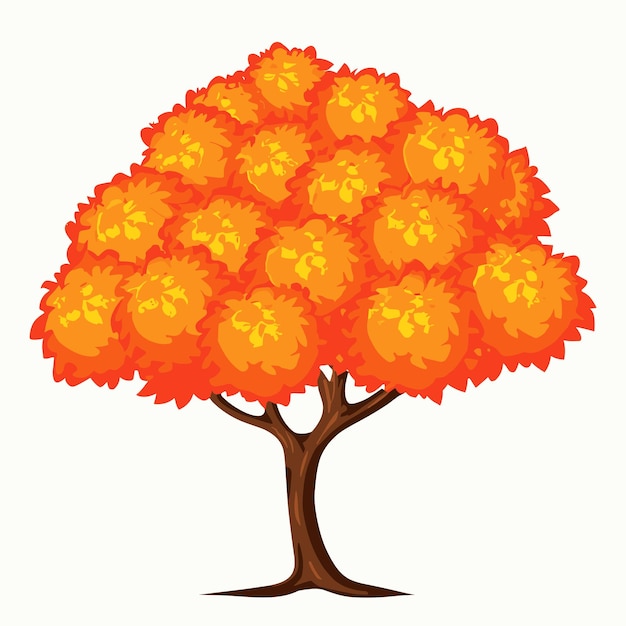 Vector de árbol de naranja