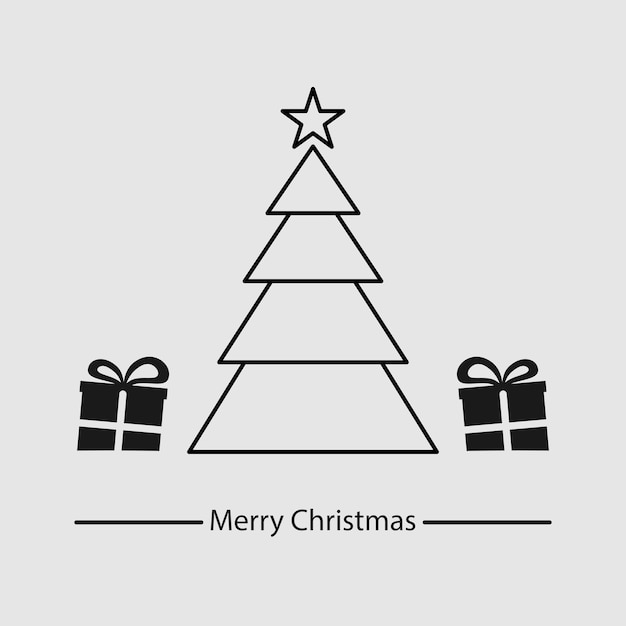 Vector de árbol de Navidad decorado