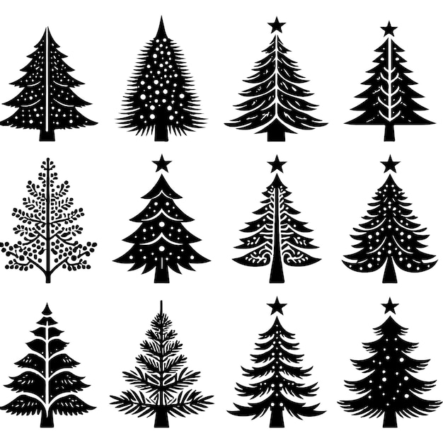 Vector de árbol de Navidad con estrella