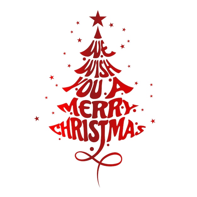 Vector de árbol de Navidad de pino, cartel tipográfico de feliz Navidad. EPS 10 Vector.