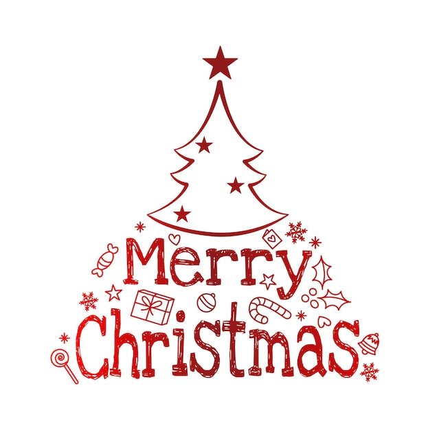 Vector de árbol de Navidad de pino, cartel tipográfico de feliz Navidad. EPS 10 Vector.