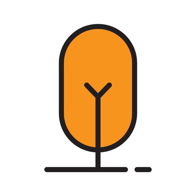 Vector De Árbol De Otoño Minimalista Simple
