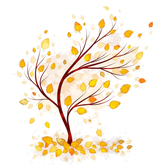 Vector de árbol de otoño