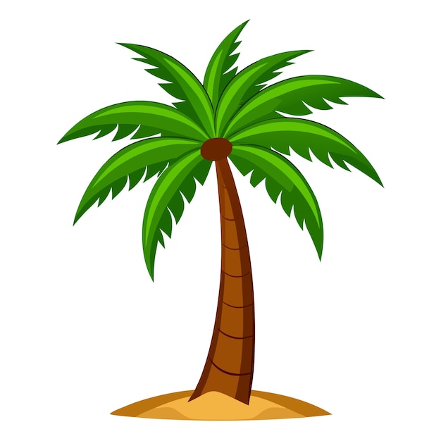 Vector de árbol de palma de fondo blanco
