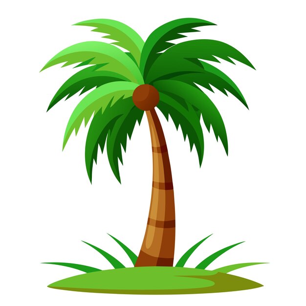 Vector de árbol de palma de fondo blanco