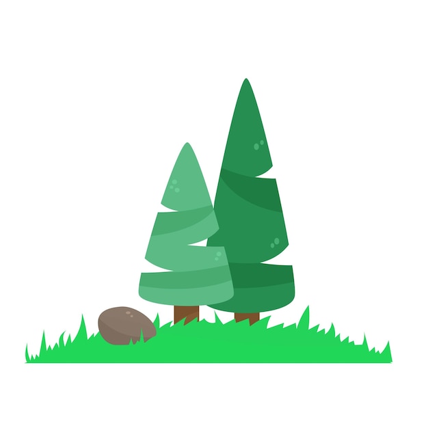 Vector vector de árbol de pino verde