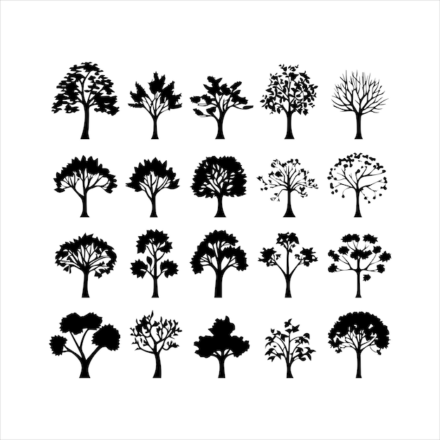Vector de árbol de silueta vector de árbol de arte creativo