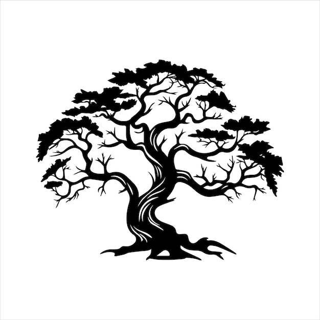 Vector de árbol de silueta vector de árbol de arte creativo