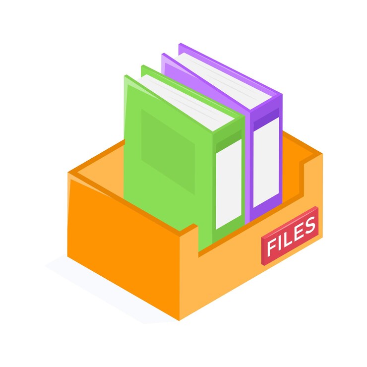 Vector un vector de archivos en estilo moderno icono plano de moda de encuadernadores
