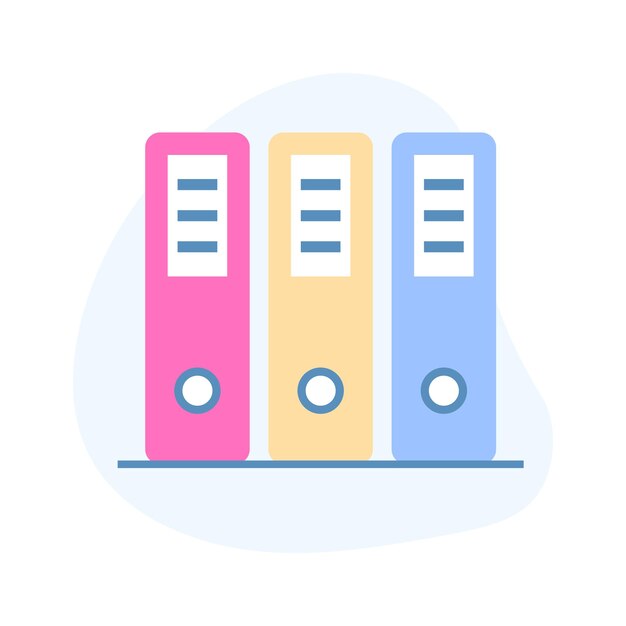 Un vector de archivos en estilo moderno icono plano de moda de encuadernadores