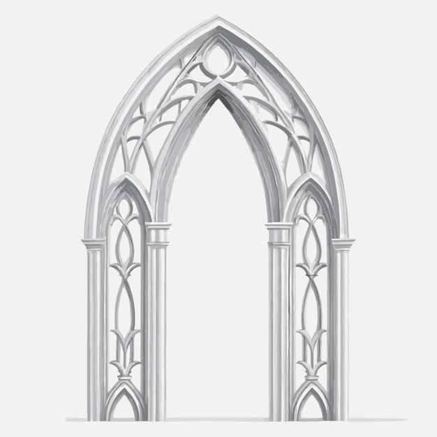 Vector de arco gótico sobre un fondo blanco