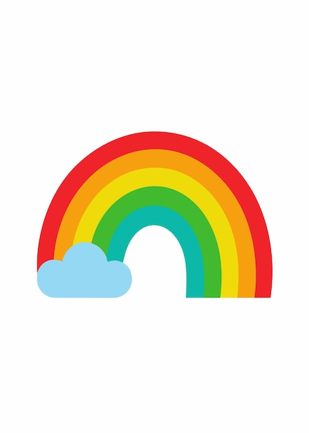 Vector de arco iris de dibujos animados en fondo blanco