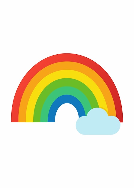 Vector de arco iris de dibujos animados en fondo blanco