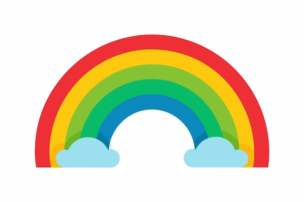 Vector de arco iris de dibujos animados en fondo blanco