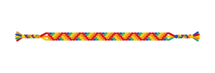 Vector vector arco iris lgbt triángulo hippie amistad pulsera de hilos. patrón normal de macramé. desfile del orgullo, lgbt y amor libre.