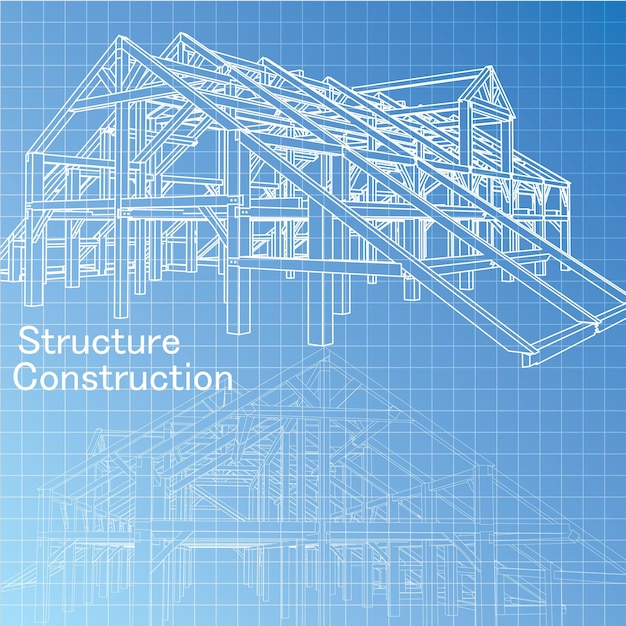 Vector de arquitecto de impresión azul