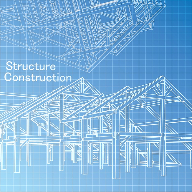 Vector de arquitecto de impresión azul