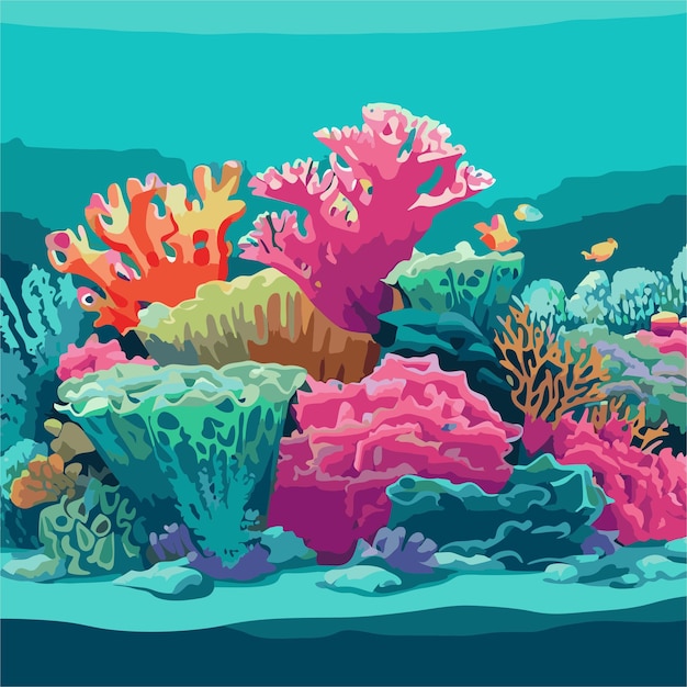 Vector vector de arrecifes de coral 4