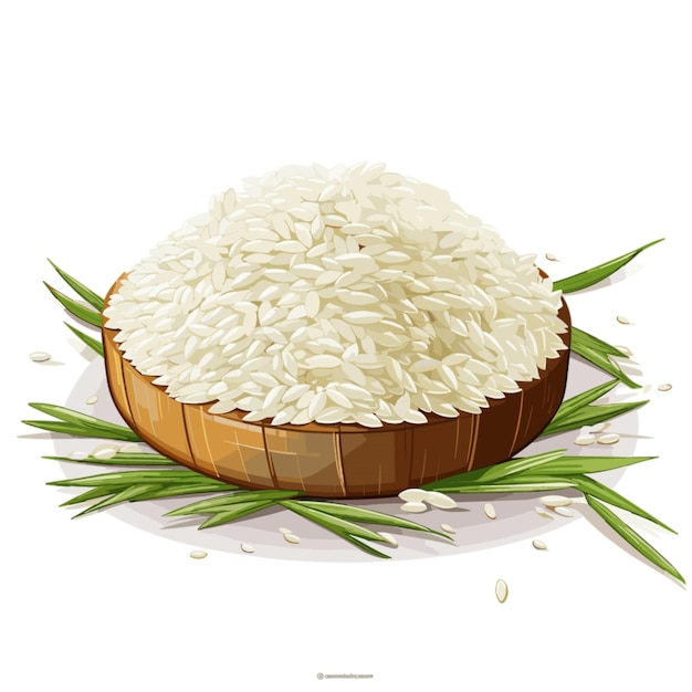 Vector de arroz sobre fondo blanco