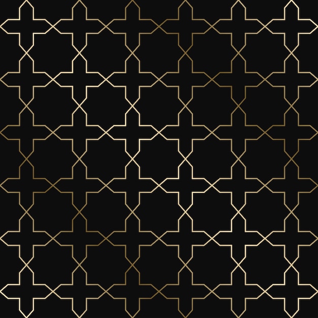 Vector art deco patrón geométrico diseño de degradado de oro de lujo sin costuras Rico fondo ornamental