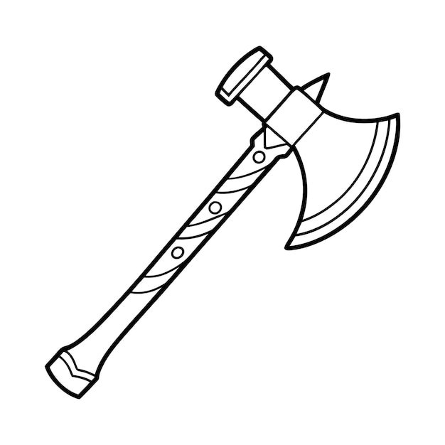 Vector de arte creativo Axe Line para herramientas al aire libre y conceptos de diseño minimalista