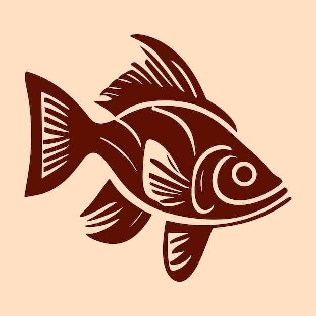 Vector de arte de diseño de pescado vintage