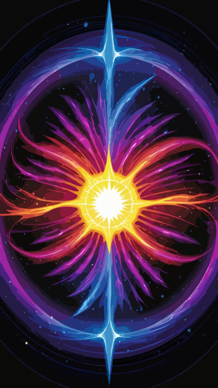 Vector vector de arte de fondo de papel tapiz de luz de plasma vibrante y colorido