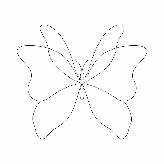vector de arte en línea continua de una mariposa en estilo de contorno 18