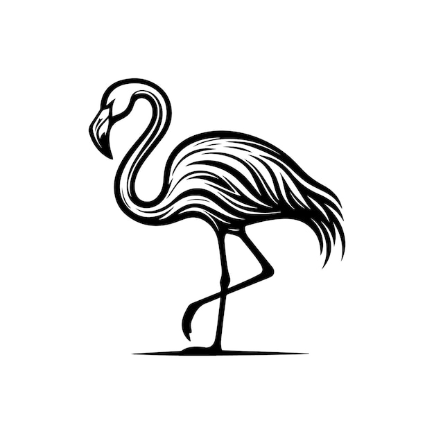 Vector de arte de línea de flamenco