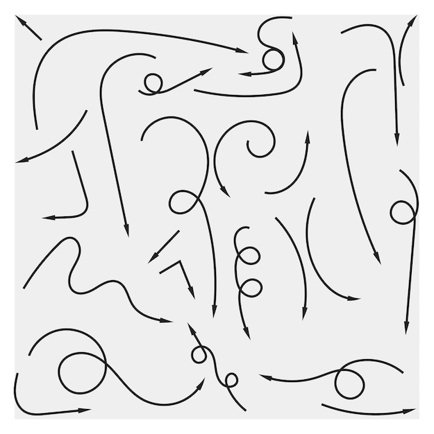 Vector de arte de línea de flecha creativa dibujada a mano