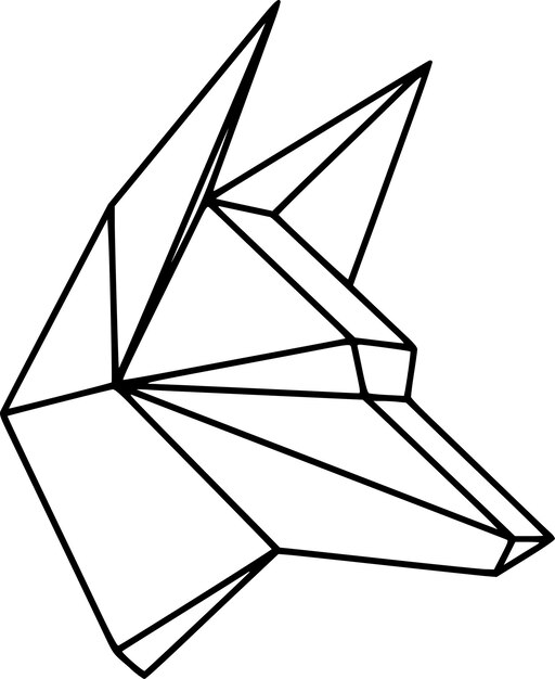 Vector de arte de línea geométrica lineal de cara de perro