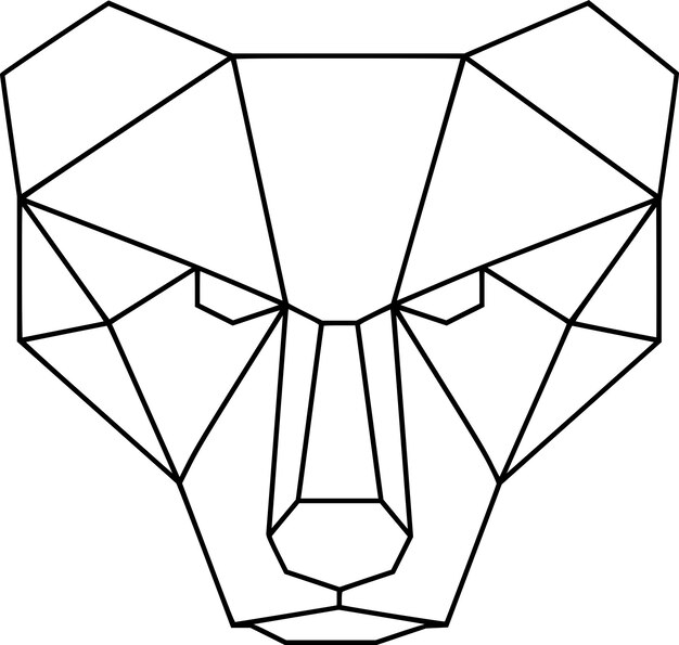 Vector de arte de línea geométrica lineal pantera poligonal