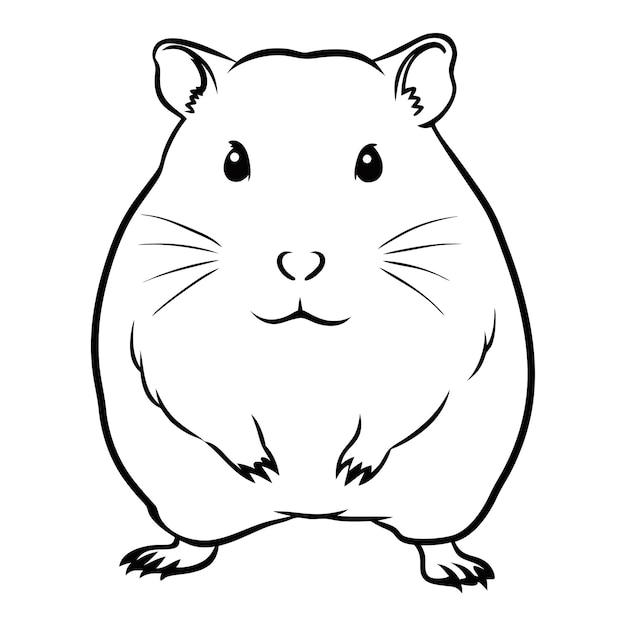 Vector de arte de línea de hámster