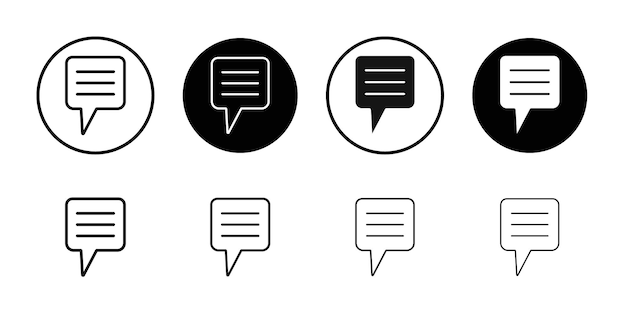 Vector de arte de la línea del icono de comentario