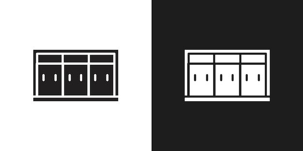 Vector de arte de la línea del icono del gabinete