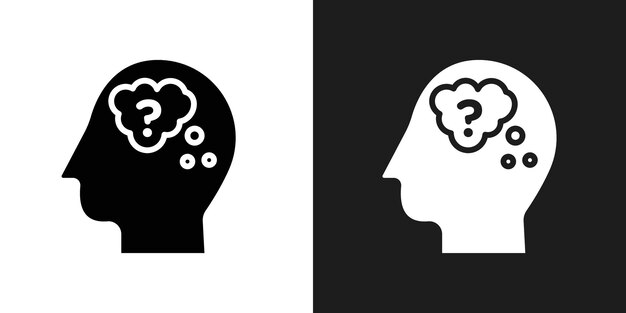 Vector de arte de línea de icono de pensamiento