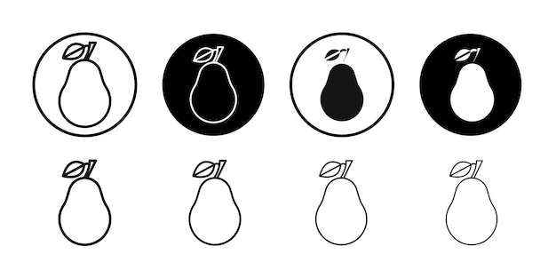 Vector de arte de la línea del icono de la pera
