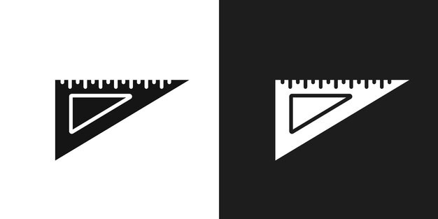 Vector de arte de línea del icono de la regla del triángulo