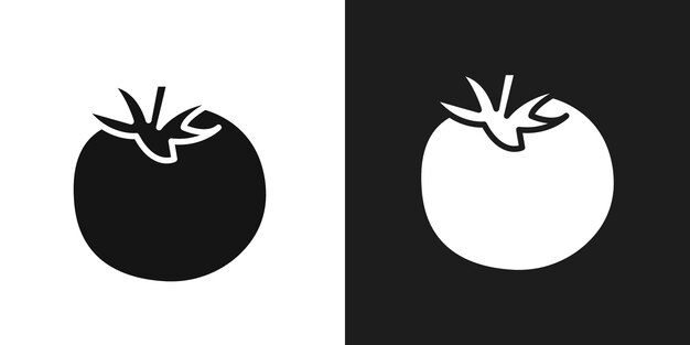 Vector de arte de la línea del icono del tomate