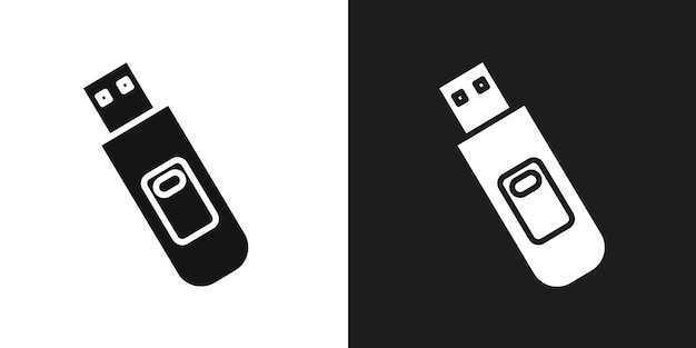 Vector de arte de línea del icono de la unidad USB