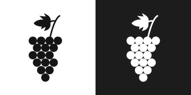 Vector de arte de la línea del icono de la uva