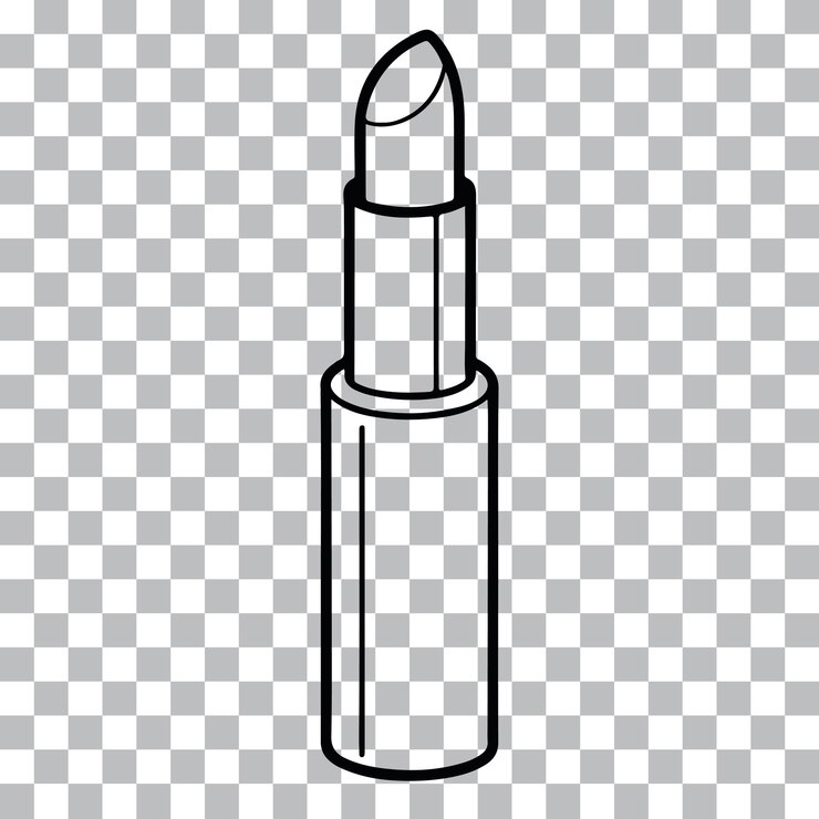 Vector vector de arte de línea de un lápiz labial en un fondo transparente