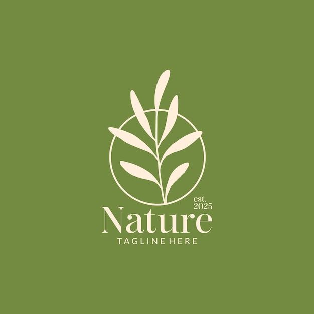 vector de arte de línea de logotipo botánico mínimo